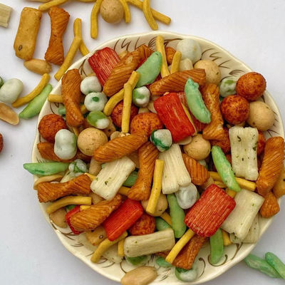 قیمت خوب اسنک های کراکر برنج ممتاز با طعم های مخلوط با اسنک های نخود بادام زمینی آنلاین